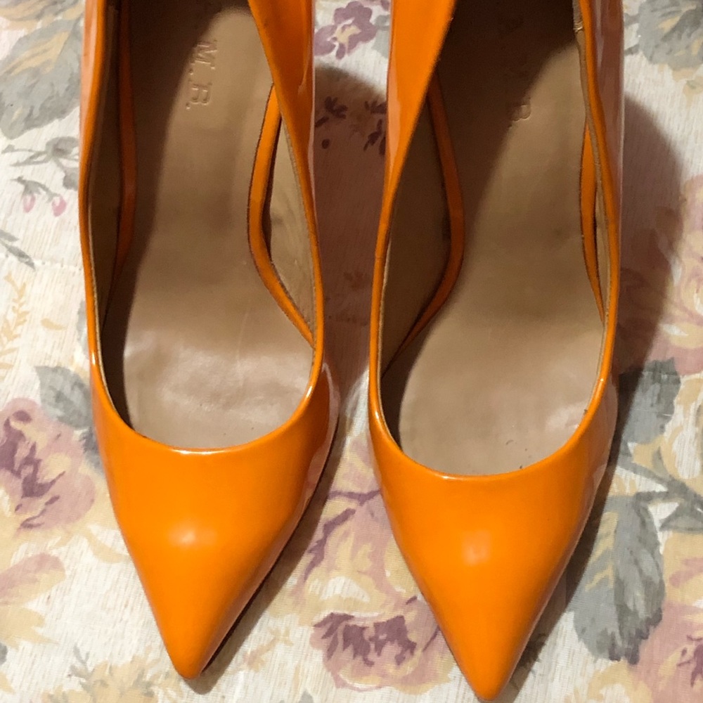 Orange Lamb Pumps